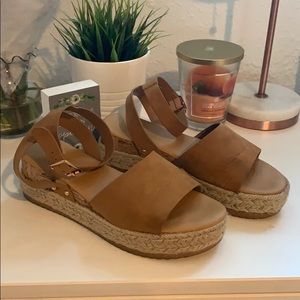 One Strap Espadrille Platform Sandals